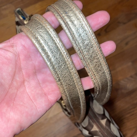 Coach Poppy 3D OP ART Signature GLAM Brown & Gold Tote Bag 13826 - Picture 11 of 11